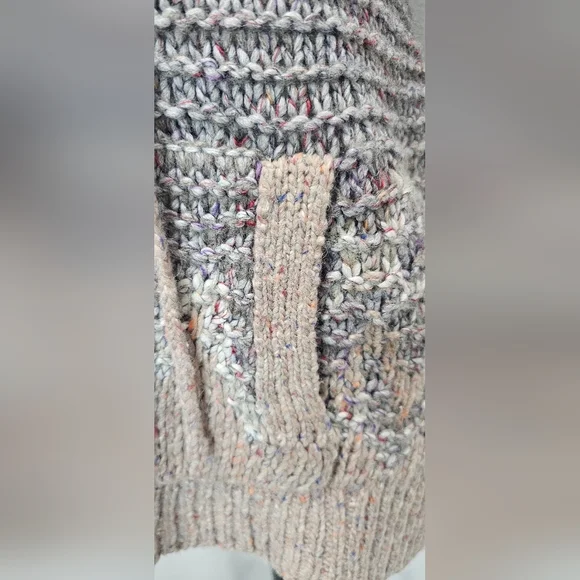 Free People Love Bug Chunky Knit Fair Isle Sweater Boho Wool Blend Size XS - Picture 4 of 15